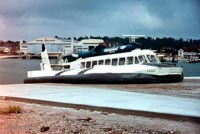 The SRN6 at Cowes under Seaspeed - Landed on the slipway (Pat Lawrence).